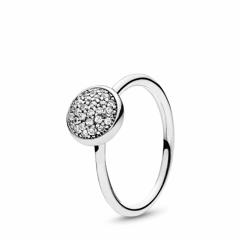 Pandora Dazzling Droplet Promise Ring Ireland - Sterling Silver/Cubic Zirconia - 670231TIL